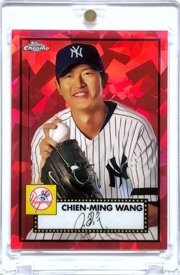 王建民 2021 Topps Chrome Platinum Anniversary 限量100張紅版亮面印刷簽名卡