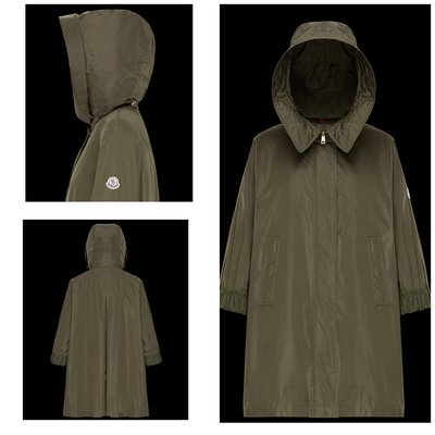 喬瑟芬【Moncler】現貨～2018春夏 軍綠 Astrophy 八分袖 金釦 連帽 A-Line長版風衣外套