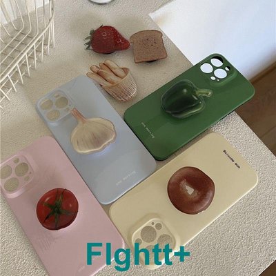 FIghtt+韓國 ins 小眾 趣味 仿真 麵包 蒜頭 西紅柿 手機殼 氣囊支架 桌面 可伸縮