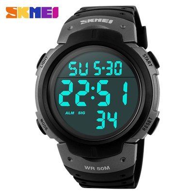 森尼3C-時刻美 SKMEI 1068 LED 電子錶 大錶面 運動錶 防水電子錶 學生錶 大錶徑 潛水錶 手錶-品質保證