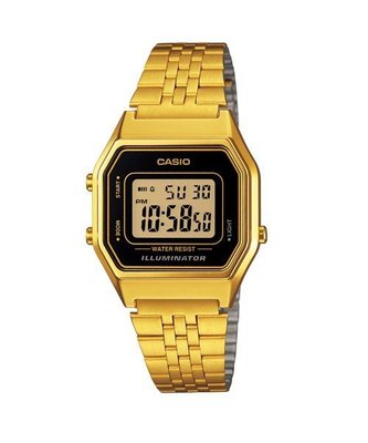 CASIO 卡西歐 熱銷復古小金錶×黑框數位電子錶(LA-680WGA-1)LA670WGA-1電子錶
