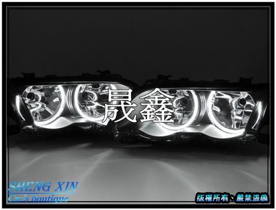 《晟鑫》全新 E46 98~01年 4D專用 CCFL 雙光圈 含馬達 大燈一組 也有類F30 光柱 LED尾燈