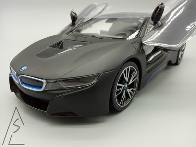 阿莎力 1/14 BMW 原廠授權 I8 消光黑 遙控開門 非賓士 法拉利 藍寶堅尼 GTR　聖誕禮物新年禮物