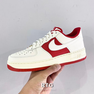 NIKE AIR FORCE 1 LOW 白紅 奶油 復古 拼接 皮革 金扣 休閒 男鞋 FN7439-133