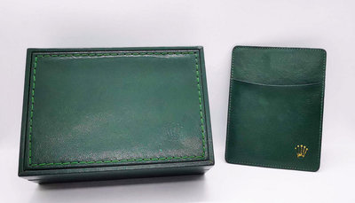 原廠正品 ROLEX 勞力士綠色手錶盒收納盒 68.00.02 &amp; 卡夾