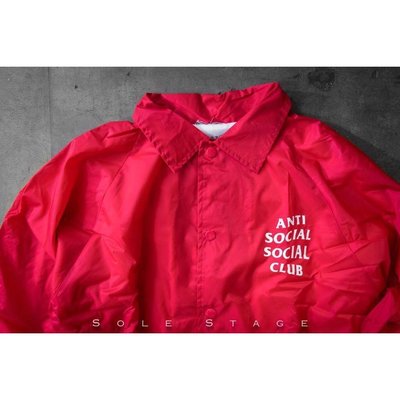 【二手正品】 全新 ANTI SOCIAL ASSC COACH JACKET 紅白 教練外套