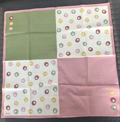 日本製 方巾 50X50公分 日式和風 粉紅綠 方塊 羅漢 不倒翁 風呂敷 便當巾 包袱布 日本雜貨 家飾