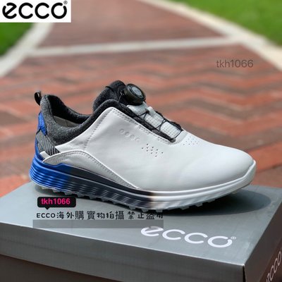 ECCO愛步高爾夫球鞋男鞋golf無釘鞋BOA鎖扣 免糸帶 健步透氧氂牛皮運動鞋 39-44