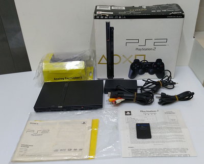 [現貨]PS2黑色盒裝薄機(配件齊全、附正版遊戲)