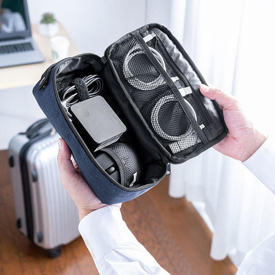 日本SANWA多功能收納包便攜包小型男手包充電器充電寶手機數碼包
