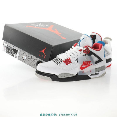 Nike Air Jordan 4 Retro SE“鴛鴦白紅藍水泥”氣墊時尚低筒籃球鞋　CI1184-146　男鞋[飛凡男鞋]