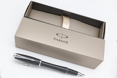 【Pen筆】 PARKER派克 都會系列 霧黑白夾 鋼筆 F尖 P0844780