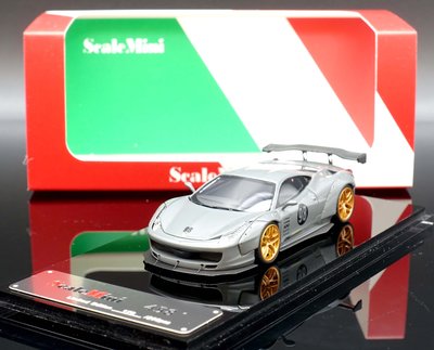 【M.A.S.H】[現貨特價]  ScaleMini 1/64 Ferrari 458 LB 高尾翼 grey