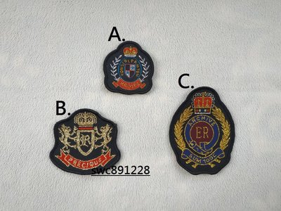 手縫學院風徽章布貼、裝飾布貼、胸章、衣服補丁--B241(B)