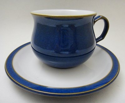 小 西 洋 ☪ ¸¸.•*´¯` 英國製Denby Imperial Blue帝王藍系列花茶/咖啡杯&amp;盤