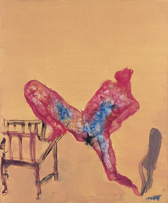周春芽 Zhou Chunya ｜紅人(裸女椅)｜數位版畫