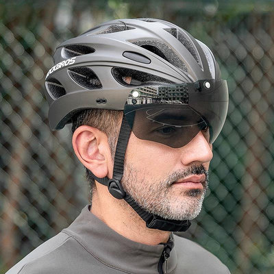 洛克兄弟自行車頭盔帶風鏡男女氣動安全帽山地公路車單車騎行裝備