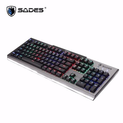 【詮弘科技-有門市-有現貨-有保固】SADES 大馬士革刀 RGB 巨集機械式金屬鍵盤 (青軸)