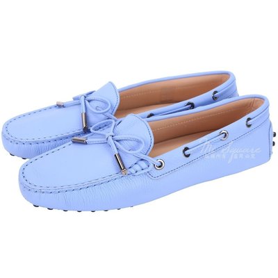 現貨熱銷-TOD’S Gommino 經典綁帶休閒豆豆鞋(女鞋/淺藍色) 1820081-27