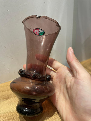 日本回流中古vintage手作玻璃琉璃硝子花瓶