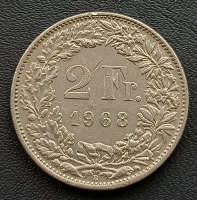 瑞士        1968年    2法朗    鎳幣    1588