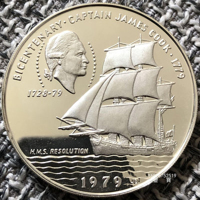 【鑒 寶】（世界各國錢幣） 薩摩亞1979年10塔拉大型精製紀念銀幣（庫克上尉逝世200周年） DDS137