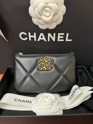 全新現貨 Chanel 19 一字拉鍊零錢包 卡包 台灣專櫃