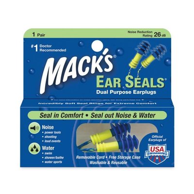 【附發票】美國 Mack's 游泳耳塞 有防丟繩 送收納盒 美國國家游泳隊專用 20834