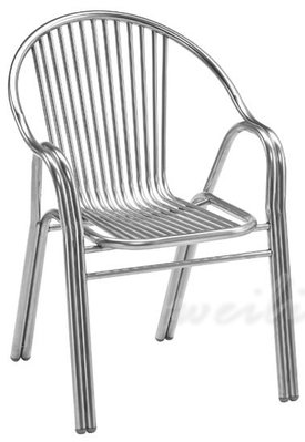 23A【新北蘆洲~嘉利傢俱】不鏽鋼圓型有扶手造型椅-編號（A853-4）