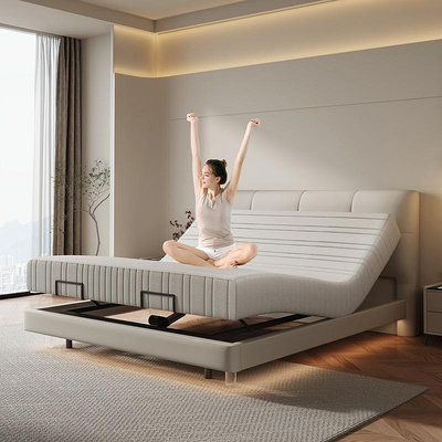 木衣+可可床智能電動床意式極簡可升降零重力主臥雙人軟包真皮懸浮床