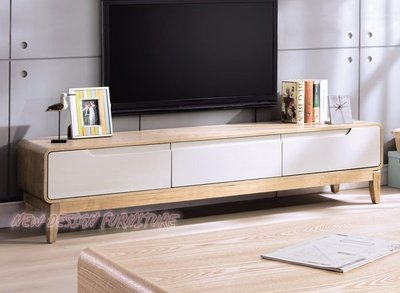 【N D Furniture】台南在地家具-北歐風格實木腳座MDF全包亮烤漆雙色180cm電視櫃/矮櫃YH