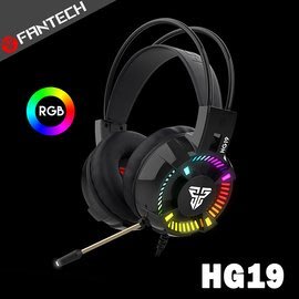 【風雅小舖】【FANTECH HG19 RGB光圈耳罩式電競耳機－RGB燈效/懸浮式頭帶/降噪麥克風】