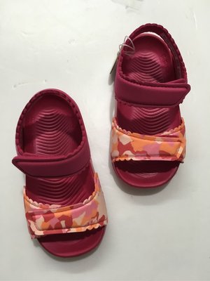 adidas 愛迪達 童鞋 兒童 運動涼鞋 黏貼帶涼鞋 桃紅色 女孩涼鞋 尺寸：9/15.5cm