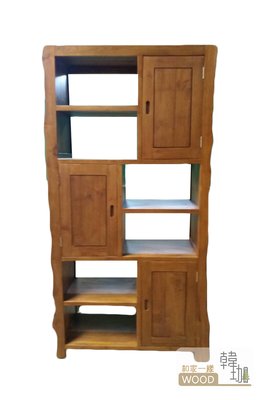 ［韓珈柚木wood］柚木自然邊書櫃/置物櫃 裝飾櫃 屏風櫃 印尼柚木實木材質