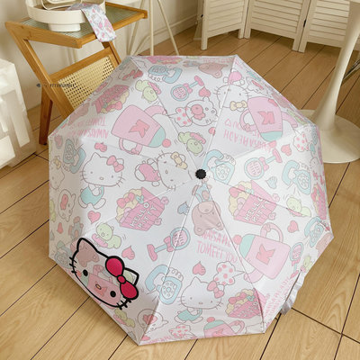 雨傘hellokitty全自動雨傘女晴雨兩用高顏值黑膠防曬太陽傘可愛凱蒂貓太陽傘