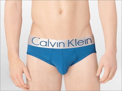 真品 Calvin Klein CK 男內著 卡文克萊 藍色棉質彈性 大LOGO 內褲 三角褲 M號 愛Coach包包