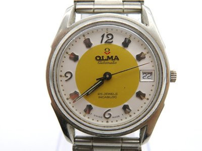 【精品廉售/手錶】瑞士名錶Olma 25石自動上鍊機械中性錶/精鋼錶帶/行走很順暢*防水*2824.026.60*佳品