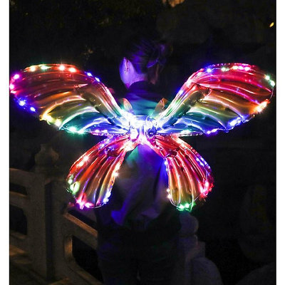 Led 蝴蝶精靈翼箔氣球帶 Led 燈串成人兒童天使翼空氣球生日婚禮派對舞會玩具滿299起發