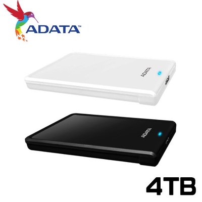 公司貨 ADATA 威剛 4TB USB3.0 行動硬碟 黑色/白色 (AD-HV620-4TB)