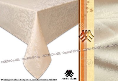 《M.B.H─浪漫花草》緹花防潑水桌巾(米)(140x180cm)