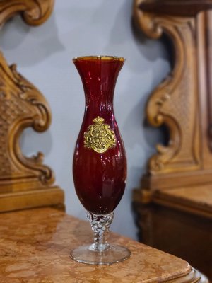【卡卡頌  歐洲古董】法國 手工 雙獅 水晶玻璃 花瓶   歐洲老件 g0682 ✬