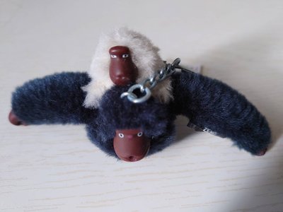 正版Kipling 黑白母子猴吊飾/鑰匙圈