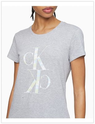 【美麗小舖】全新真品 Calvin Klein CK 灰色 女裝 T恤 短袖 短T-Shirt 圓領~C62218