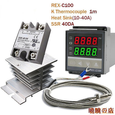 曉曉の店數字 PID 溫度控制器恆溫器 REX-C100 + Max 40A SSR SSR-40DA 繼電器 + K 熱電偶