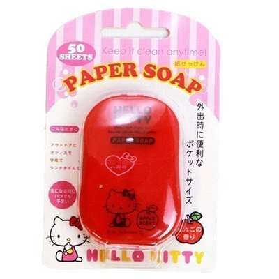 ♥小公主日本精品♥Hello Kitty角落生物隨身肥皂紙攜帶方便一次抽取一枚加水搓後即可產生泡沫芳香乾淨又衛生~3