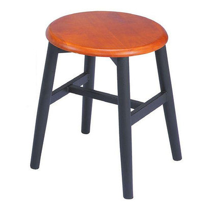 【CB559-112363】柚木色低腳木面餐椅(236-3)(烤黑砂)
