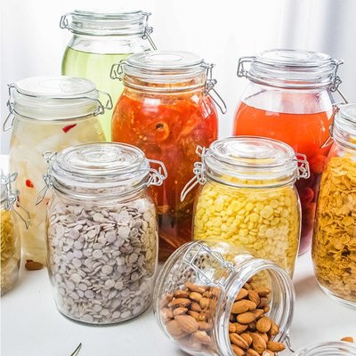 柚米一粒密封罐玻璃透明儲物罐家用大容量蜂蜜柚子茶罐泡菜釀酒罐*特價*特價