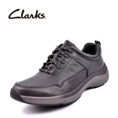 clarks其樂男鞋新款舒適復古休閑鞋Wave 2.0 Edge 牛皮減震旅游鞋