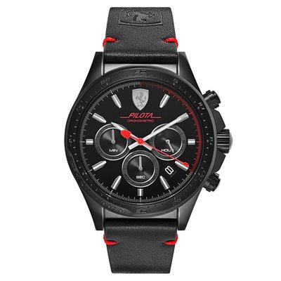 Ferrari 法拉利 限時特賣!稀有款53折!三眼皮帶手錶男錶運動賽車錶 830434 全新真品原廠包裝
