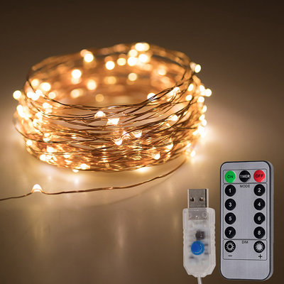 €太陽能百貨€S-05 USB 銅線燈串 遙控款 8種模式 usb銅線燈串 200LED 銅線燈條 裝飾銅線燈